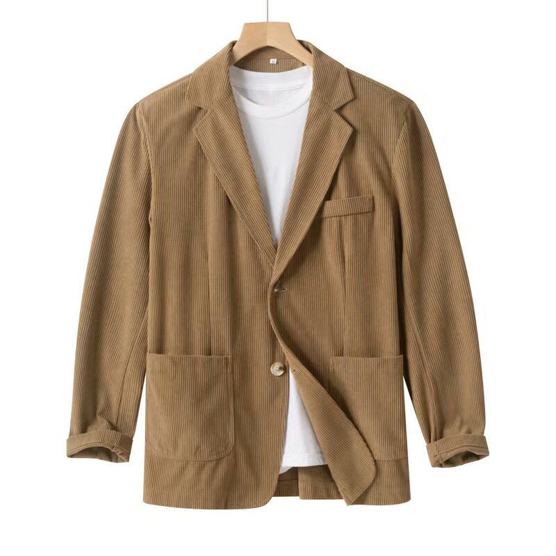 European and American Cross-Border New Men's Casual Corduroy Single-Layer Suit Jacket Business Casual Men's Top