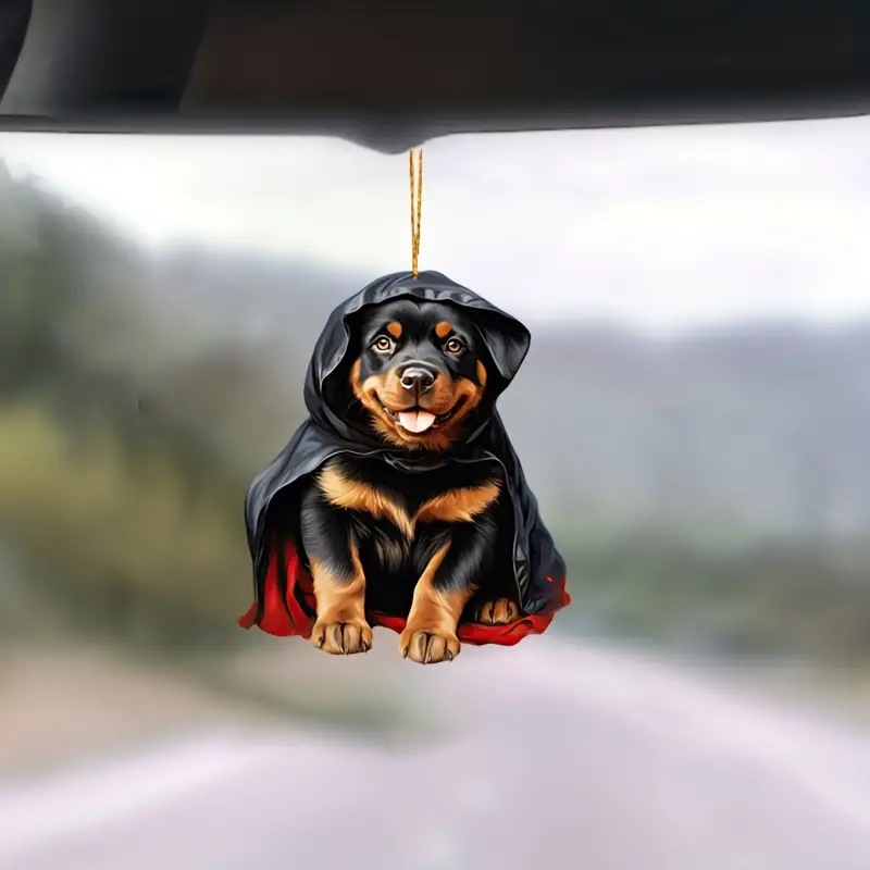 Acrílico creativo guapo perrito colgante decoración de automóviles colgante plano colgante equipaje llavero accesorios bolsos image 3