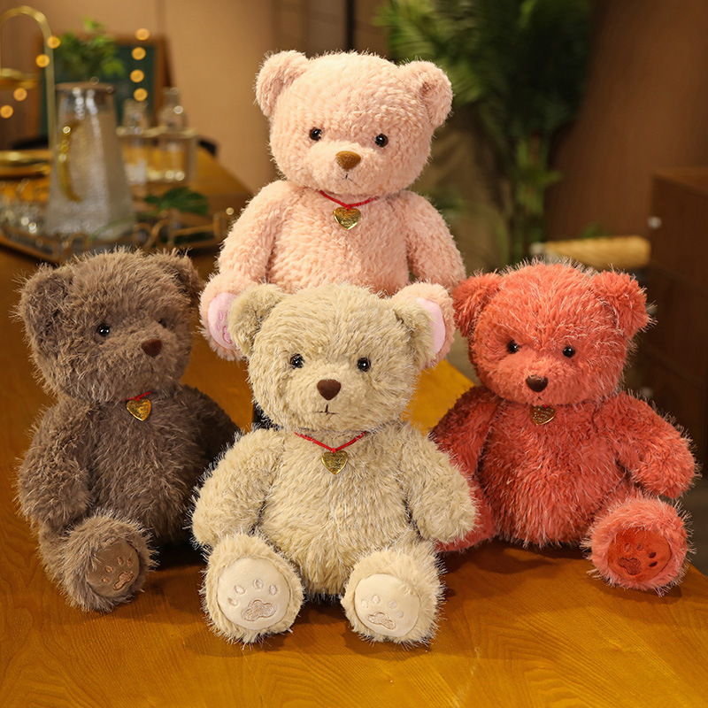 Multicolor Teddy Bear muñeca peluche perla visón peludo sentado muñeca oso marrón muñeca agarrar tela muñeca transfronteriza