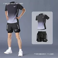 Спортивный костюм для бега, мужские летние быстросохнущие шорты из ледяного шелка с короткими рукавами, марафон, профессиональная тренировочная одежда и оборудование для фитнеса