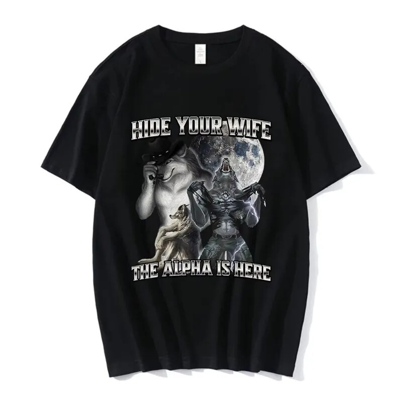 Hide Your Wife Alpha Here Funny Wolf Terrier T-Shirt Men Women Clothing Fashion Hip Hop T-Shirt Hide Your Wife Alpha Here Funny Wolf Terrier T-Shirt Men Women Clothing Fashion Hip Hop T-Shirt