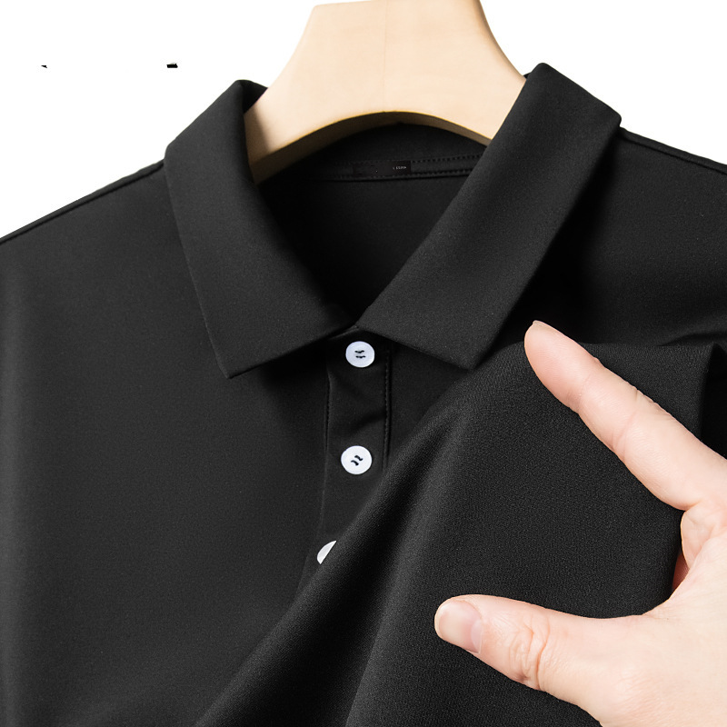 Summer solid color short-sleeved polo shirt men's business work clothes T-shirt advertising shirt trendy brand men's lapel T-shirt men's clothing Summer solid color short-sleeved polo shirt men's business work clothes T-shirt advertising shirt trendy brand men's lapel T-shirt men's clothing