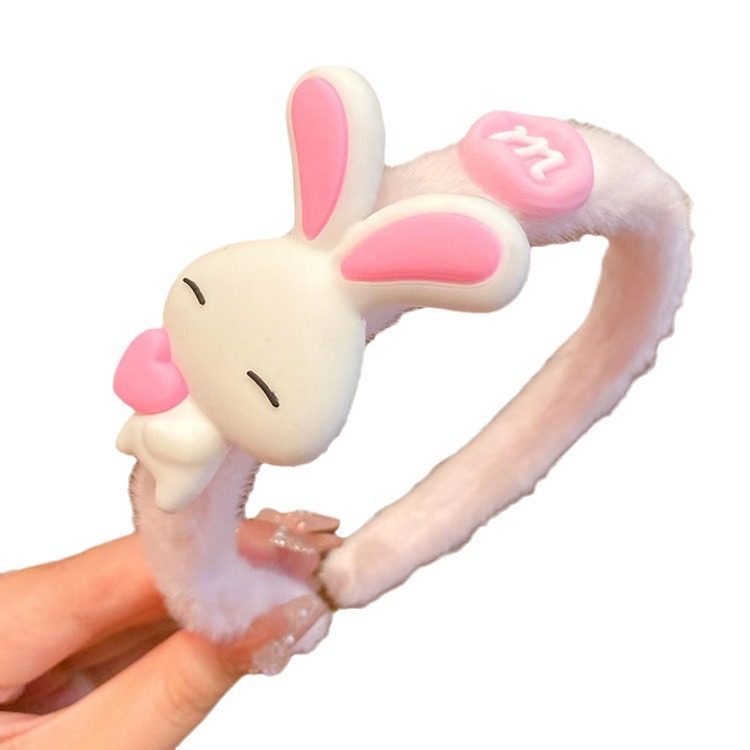 Nuevo conejo horquilla diadema chica linda princesa tocado pelo bebé paquete niños felpa diadema de dibujos animados