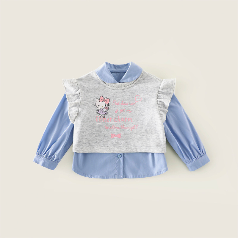 HelloKitty女童秋季上衣两件套2025款中大童装凯蒂猫卡通休闲套装|undefined