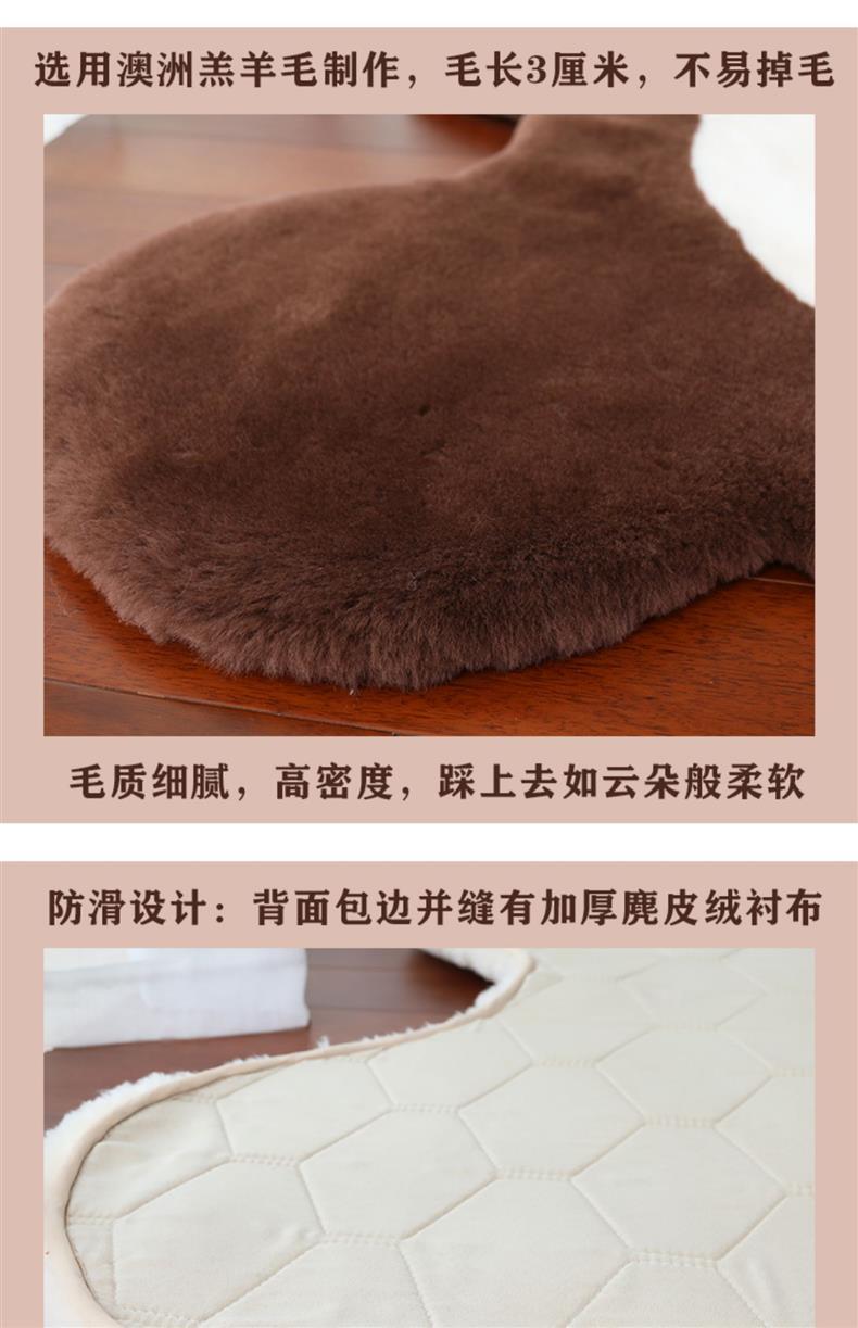 Natural Wool Carpet Australian Imported Fur Kidsren's Room Cute Cartoon Bear Mat Boy Girl Room Decoration