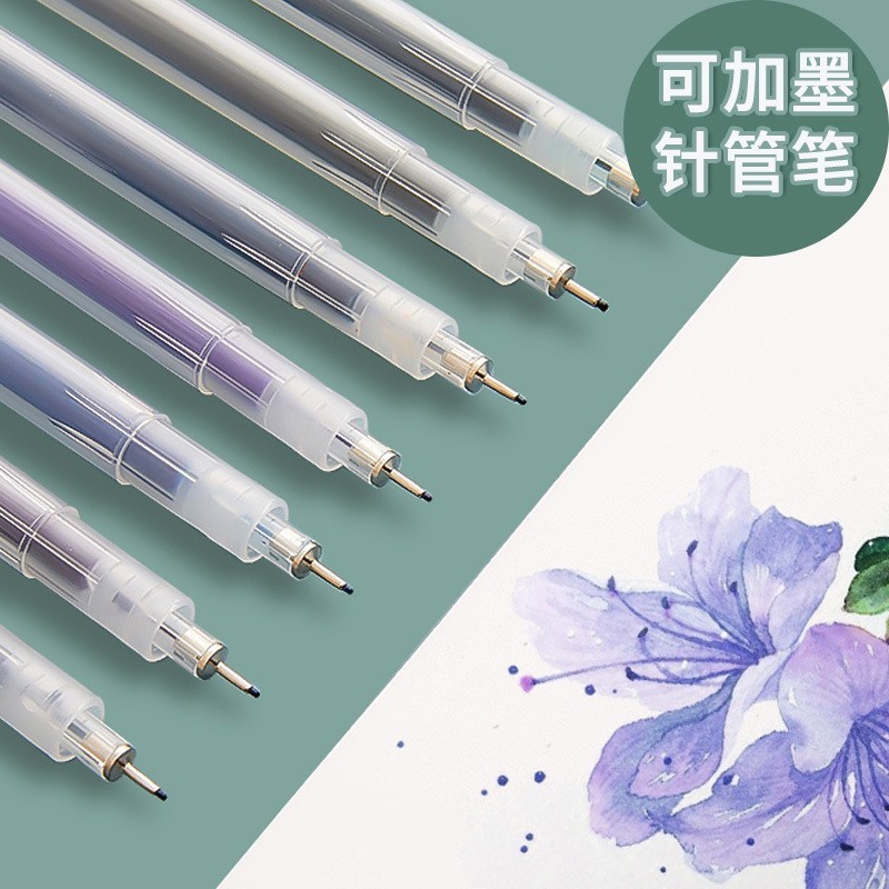 Refillable Black Needle Tip Pen for Art, Transparent Signature Pen for Comics, Outlining, Drawing, Sketching, Wholesale Writing Colored Pens