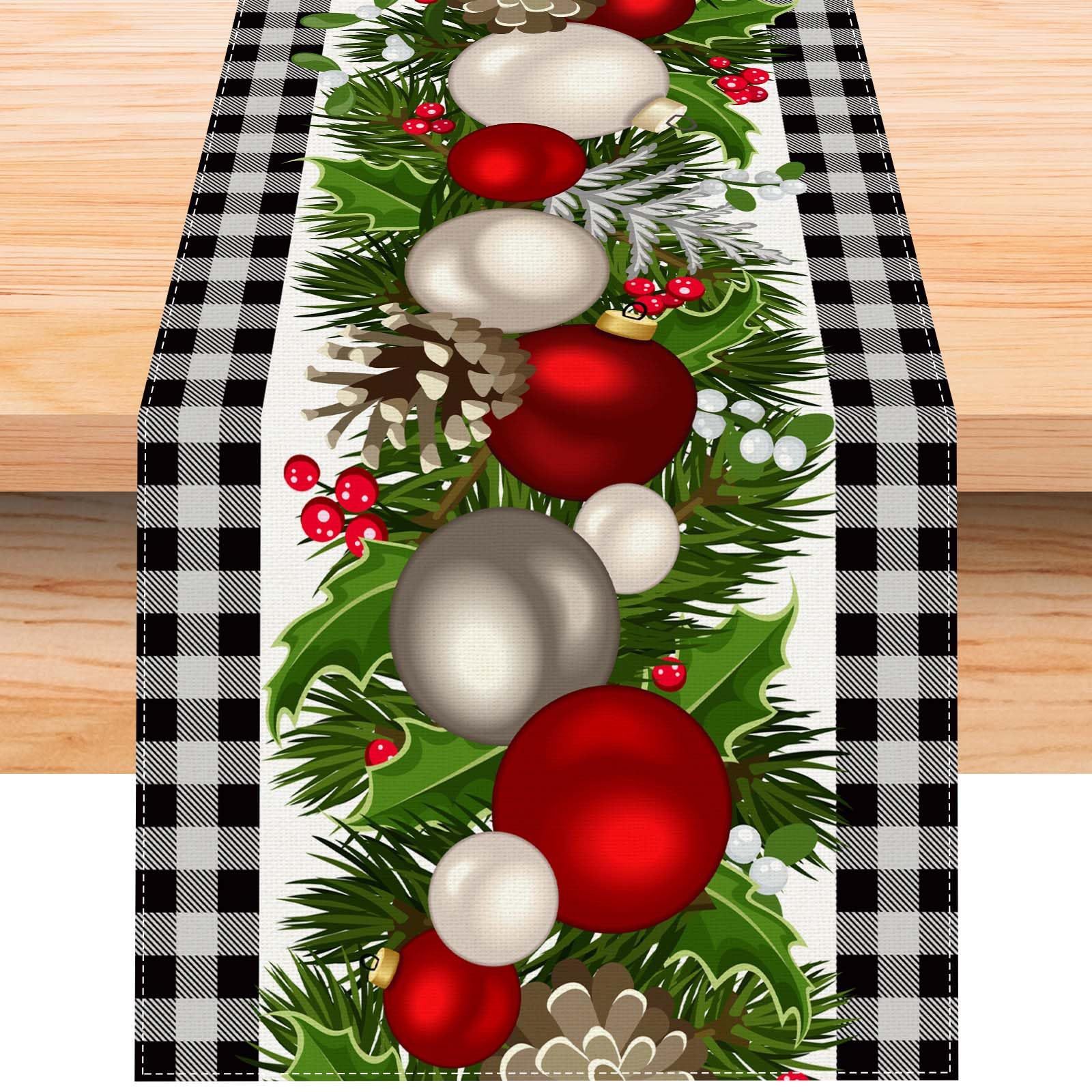 Mantel individual DE LINO DE NAVIDAD corredor de mesa campana a cuadros impreso Toalla de mesa estera lavada antideslizante aislamiento térmico decoración de vacaciones
