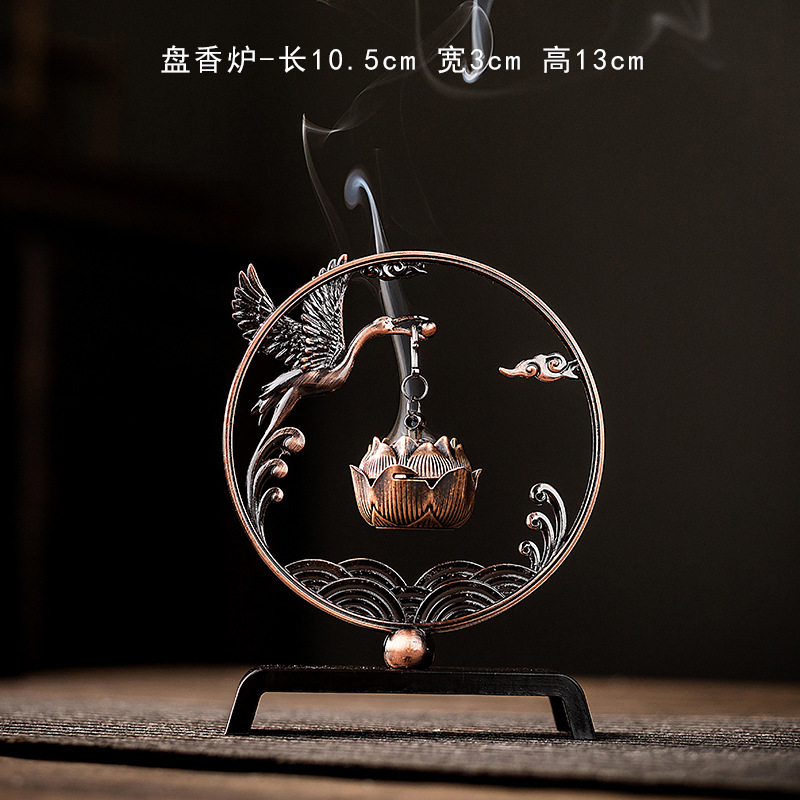 청동 크레인 향 버너