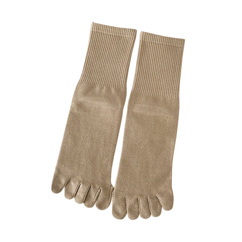 Calcetines de cinco dedos calcetines de media pantorrilla de mujer Calcetines de dedo de color caramelo calcetines de dedo de color sólido calcetines de algodón japoneses simples zhuji al por mayor