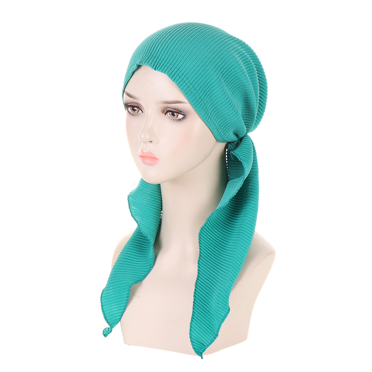 cappello musulmano a turbante con cappello curvo finale da donna in tinta unita in stock_voghion.com