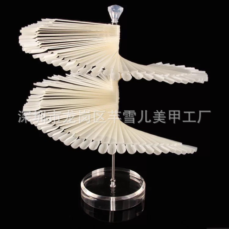 Herramientas de uñas transfronterizas 50 piezas de esmalte de uñas muestra de pegamento de esmalte de uñas, tarjeta de color trapezoidal puntiaguda de cabeza plana, pieza de práctica de uñas