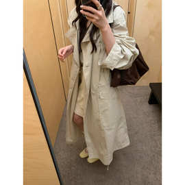 现 2026春季新款韩国设计师lem*ire中性风轻薄连帽抽绳风衣