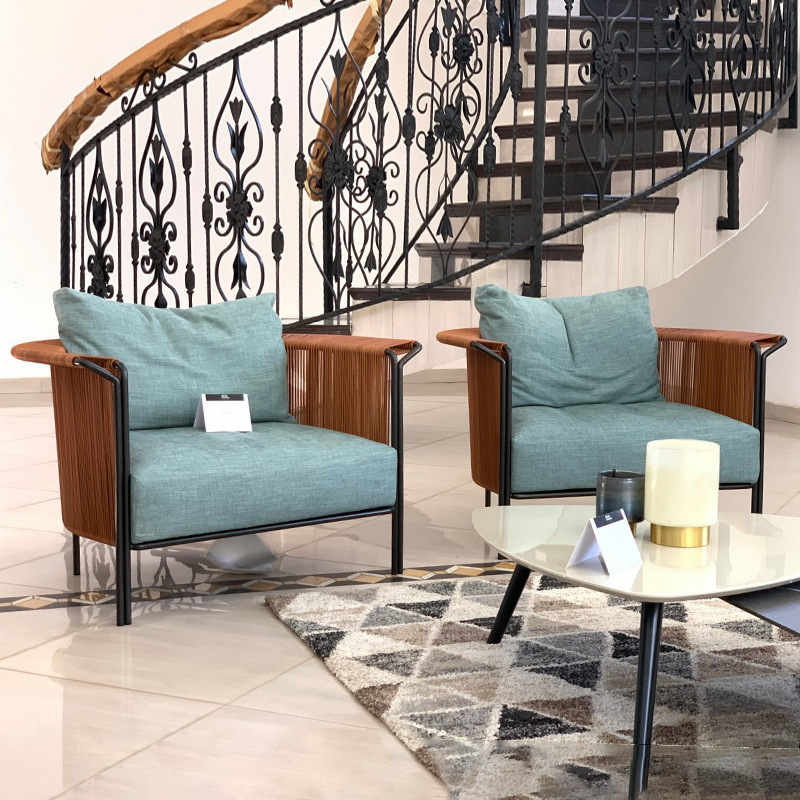 Conjunto de sofá sencillo para exteriores, resistente a la lluvia y al sol, combinación de muebles de ocio para jardín, balcón y terraza. image 4