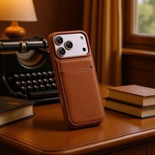 外贸适用iPhone17复古纹手机壳 S25U苹果15/16插卡翻盖皮套壳