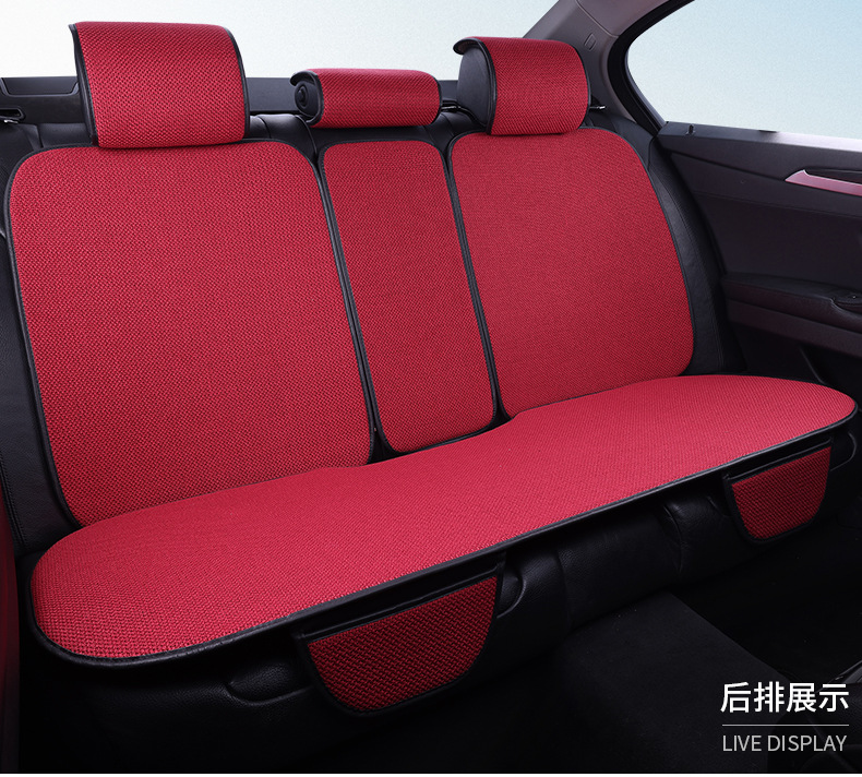 Car Seat Cushion, Universal for All Seasons, Car-Specific Cotton and Linen Thickeneded, Tie-Free Fabric Linen Single-Piece Car Seat Cushion and Chair Cover