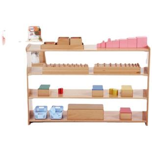 L Kindergarten Montessori Teaching Aids Cabinet Beech Solid Wood Kidsren's Toy Storage Cabinet Storage Rack Area Corner Cabinet Home