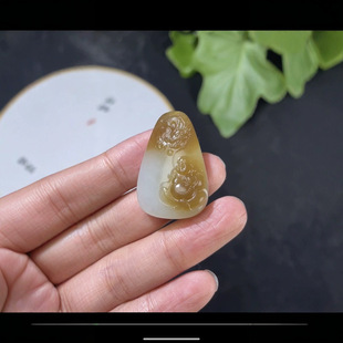 Jin Yu Tang Exquisite Xinjiang Hotan Jade Sugar Suet White Pendant Xinjiang Qiemo Material Exquisite Workmanship with Authority Certificate