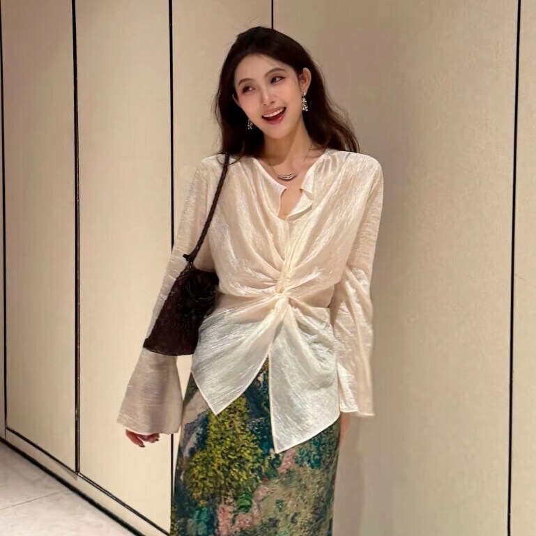 New Chinese-Style Twisted Acetate Sun-Protective Shirt Jacket for Women, 2026 Summer New Loose-Fitting Slimming Thin Versatile Top New Chinese-Style Twisted Acetate Sun-Protective Shirt Jacket for Women, 2026 Summer New Loose-Fitting Slimming Thin Versatile Top