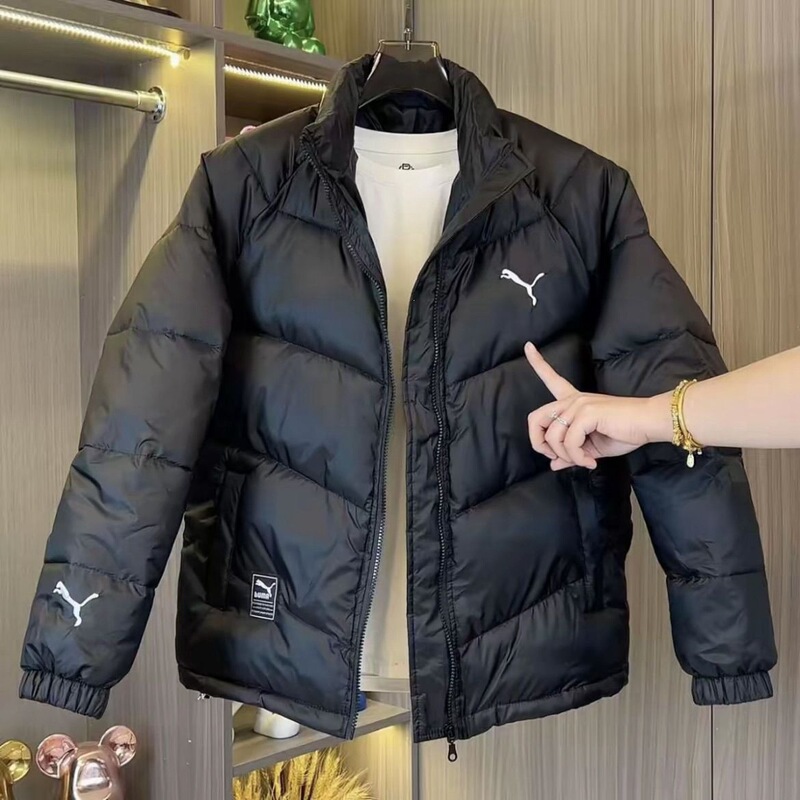 Off-season, light-colored winter cotton coat, thickened, versatile, casual, embroidered, with a stand-up collar, fashionable, warm, new style, slim-fit outerwear