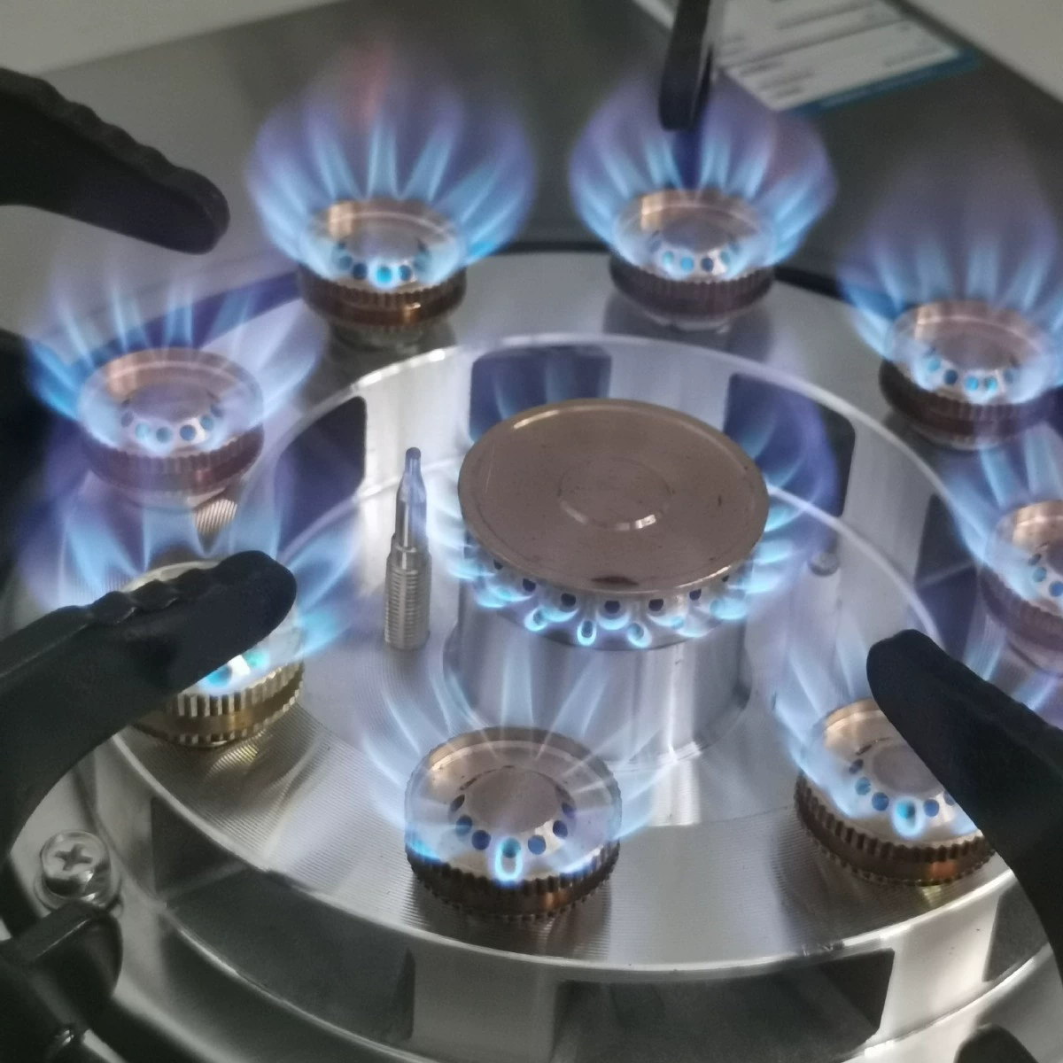 Газовая плита бытовая двойная конфорка, синий огонь, природный газ, яркий огонь, панель из нержавеющей стали, встраиваемая газовая плита