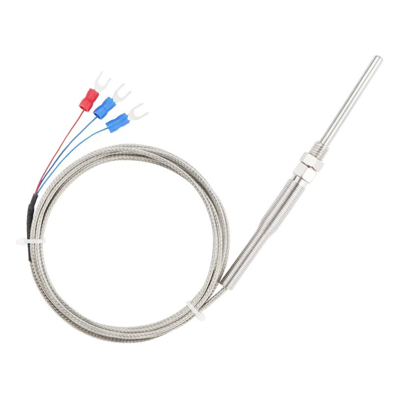 Датчик температуры PT100, платиновый термометр, трехпроводной резьбовой зонд, игольчатый датчик температуры, термостатический зонд.