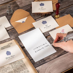 復古款畢業季賀卡生日感恩祝福卡片小卡節日商務牛皮紙留言卡信封