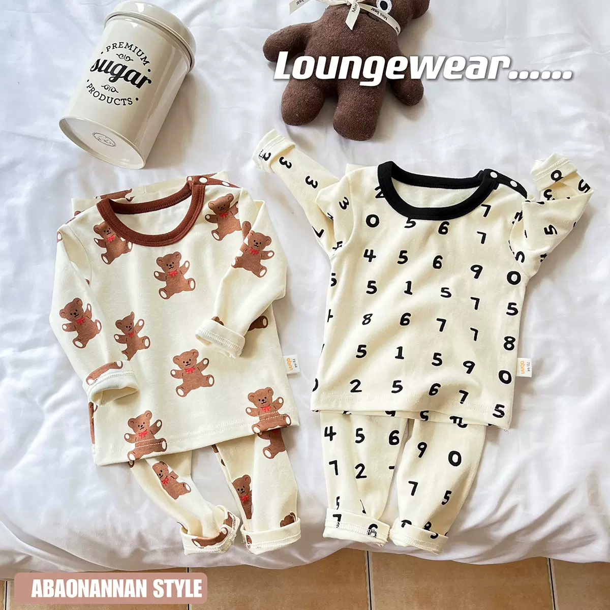 儿童睡衣套装秋季长袖婴幼儿满印卡通男女宝宝家居服内衣两件套