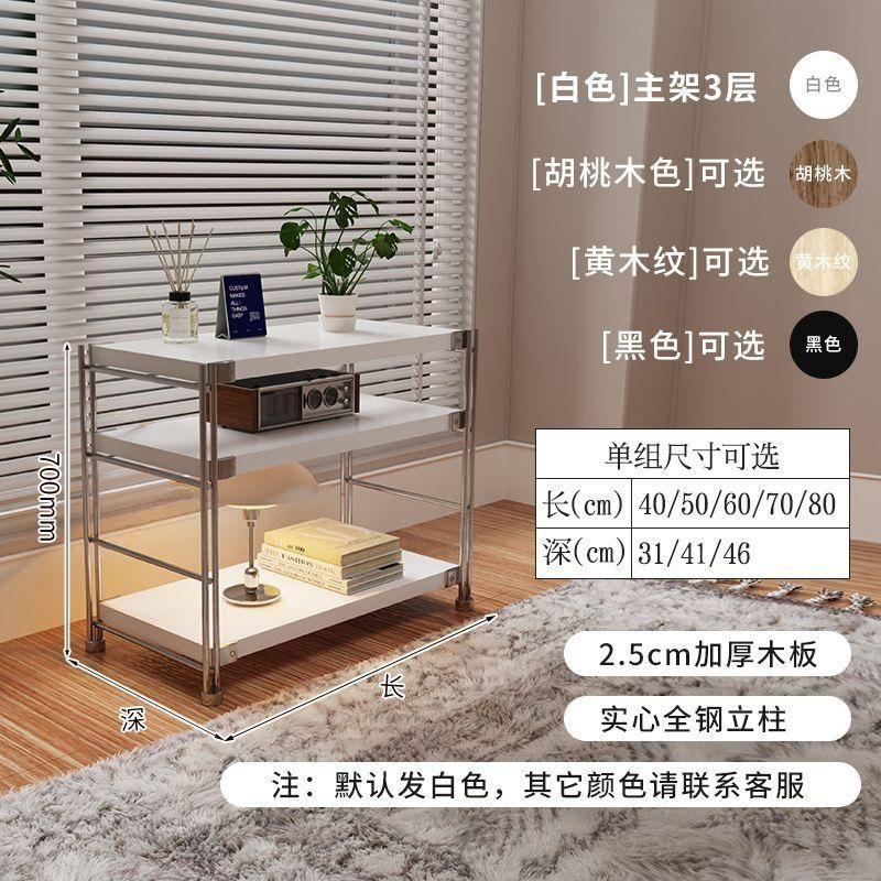 日本式物置棚多層収納棚床置き本棚キッチン電子レンジ収納家庭用原木シンプル棚|undefined