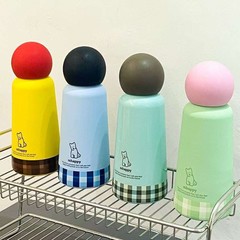 2025年新款焦糖布丁小狗球形高颜值水杯情侣款保温杯316不锈钢