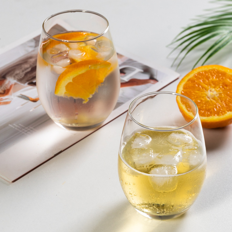 Light Luxury Machine-Blown Glass Cup, Drink Cup, Juice Drink Water Cup, Internet Celebrity Drink Cup, Crystal Egg Cup in Stock