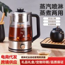 新款煮茶器煮茶炉喷淋式电茶炉玻璃小型黑茶煮茶壶蒸汽泡茶壶家用