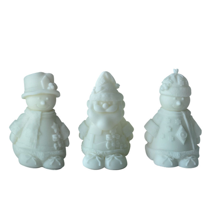 Jiahuimei transfronterizo nuevo muñeco de nieve de Navidad vela molde DIY bufanda Santa Claus aromaterapia vela yeso