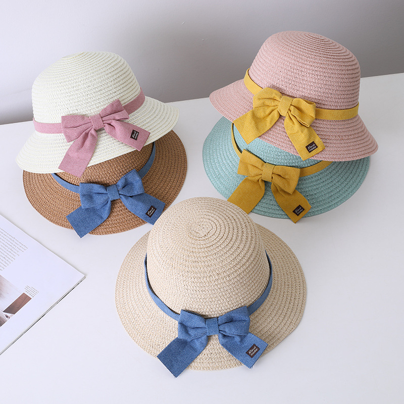 147g Weight Hat Classification straw Fabric Type Straw Hat Hats Type 1 Piece, 1 Set Quantity Holiday, Outdoor Occasion Bow Knot Pattern All Seasons Season Children Unisex Gender Sweet Style Children Unisex Sweet Bow Knot Straw Hat 5