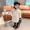 Winter woolen jacket, children's long coat, 2023, Korean style, increased thickness, western style, mid-length