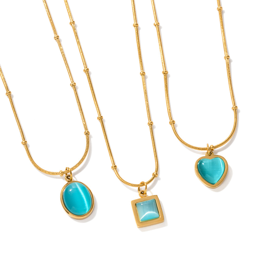 Europea y americana transfronteriza Internet celebridad estilo verano fresco ópalo collar mujeres todo-Partido simple de alta calidad de la joyería al por mayor