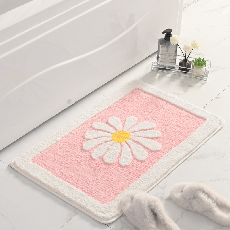 Cross-border flocking door mat toilet carpet toilet anti-slip mat bathroom floor mat ins wind in stock wholesale