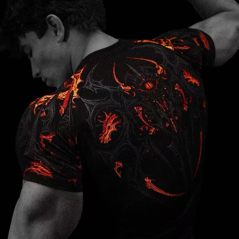 Breathedivinity Venom Magic Crystal Men's and Women's Fitness Clothing Quick-Drying Short-Sleeved Sports and Leisure Quick-Drying Compression Clothing