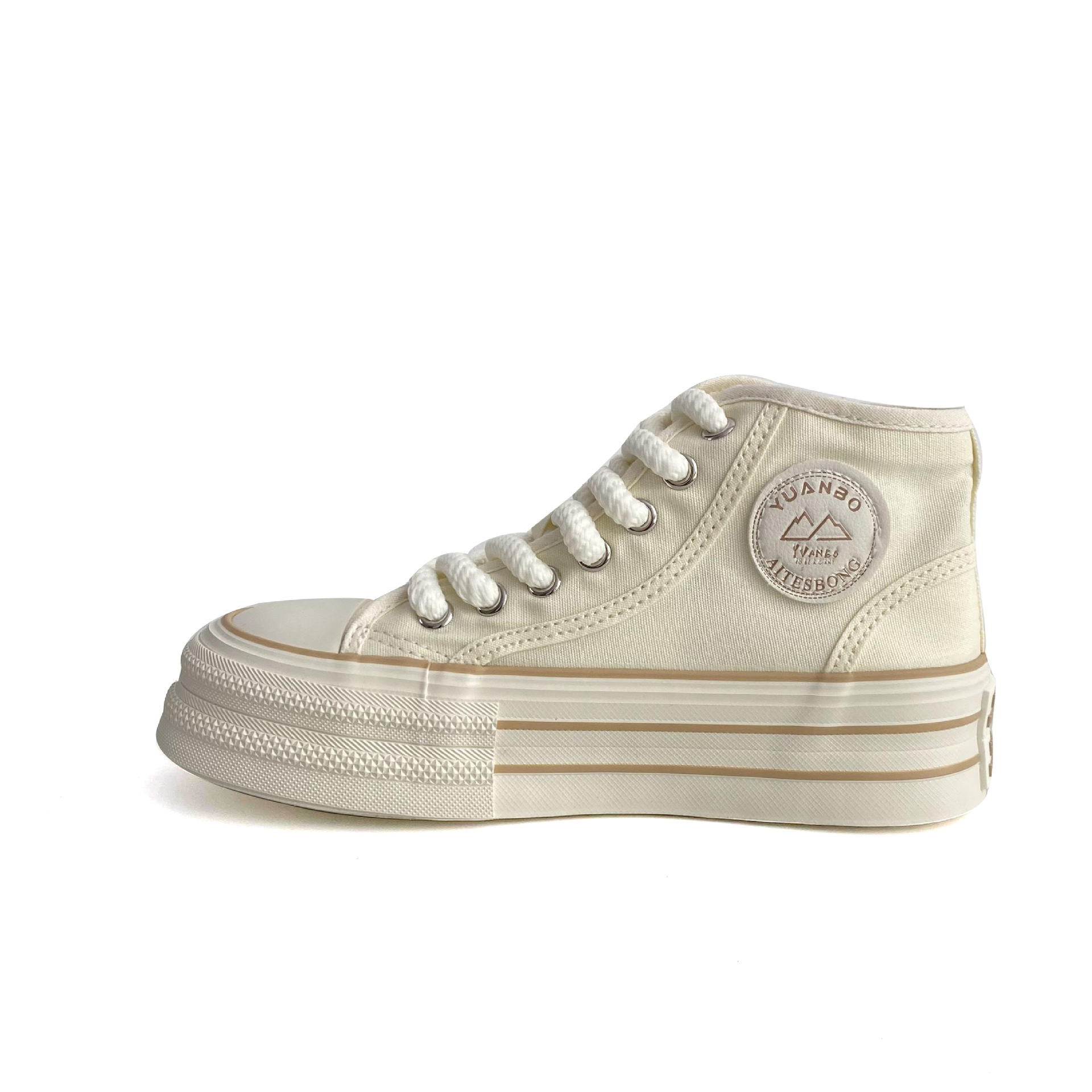 Spring And Autumn Thick Soled Increased Casual White Shoes Women S Breathable Half Drag Student Canvas Cloth_voghion.com