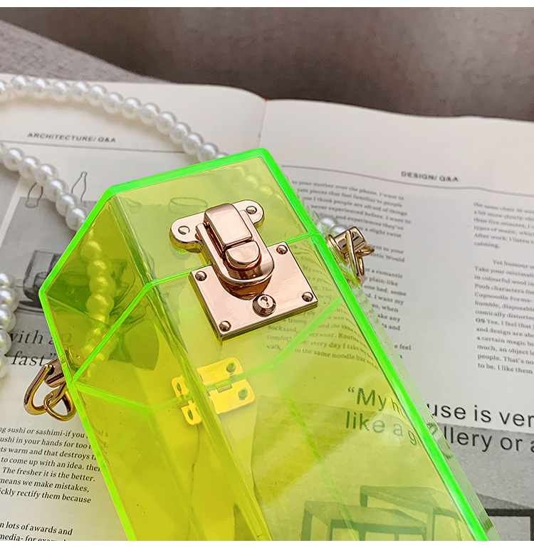 Wholesale Transparent Pearl Chain Portable Messenger Box Bag Nihaojewelry display picture 12