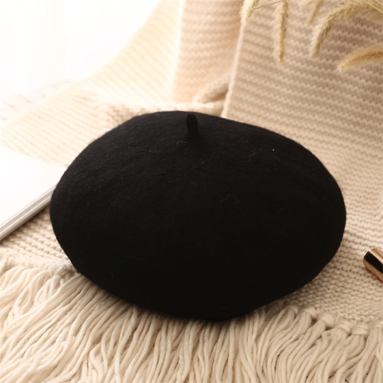 Negro-lana (boina) + ajustable / 2-8 años de edad (circunferencia de la cabeza 48-52cm)