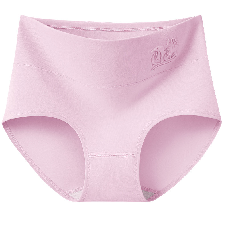 Bragas de cintura media y alta entrepierna de algodón puro 10A entrepierna antibacteriana entrepierna larga pantalones cortos de triángulo de cadera de gran tamaño bragas de mujer en relieve