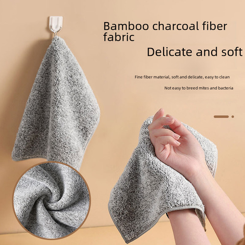 Bamboo Carbon Fiber Kitchen Lazy Towel Non-oil-sticking, Non-hair-loosing Dishwashing Cloth, Strong Oil Stain Removal, High Absorbency, Thick Scrub Cloth