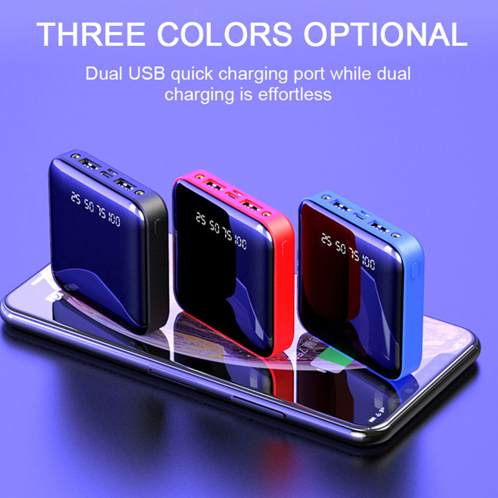 Flowme Mini Bank Vollbildspiegel Mobiles Netzteil Rot Schwarz Blau_voghion.com