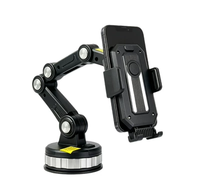 New car phone holder with vacuum suction cup, designed for stable mounting on the car’s center console or dashboard, and universally compatible with various car models (Car phone holder) - black-large-suction-cup-car-phone-holder