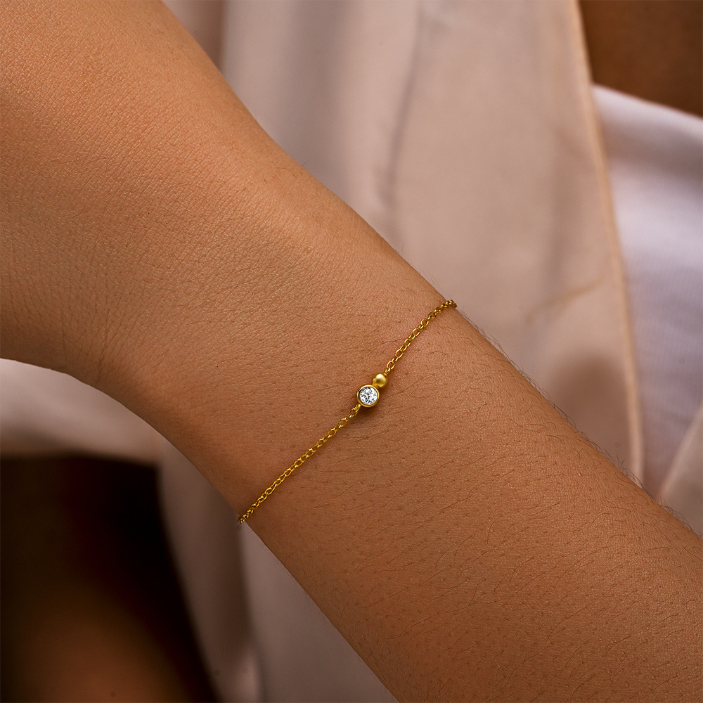 Rhinestones Inlay Material Bracelets Classification 925 Sterling Silver Bracelets Simple Style