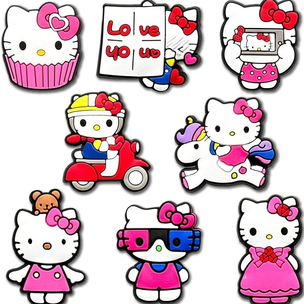 Симпатичные Hello Kitty застежка для обуви Аксессуары для обуви HelloKitty Shoe Цветок Sweating Star DIY обувь для обуви