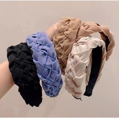 韓國新款優雅復古編織麻花寬邊發箍簡約氣質小香風壓發頭箍發卡女