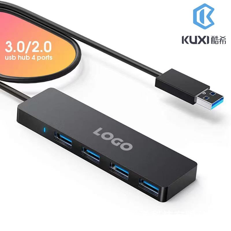 4 in 1 USB 3.0 Hub, Ultra-Thin Data USB Hub Type-C High-Speed Interface 2A 2C