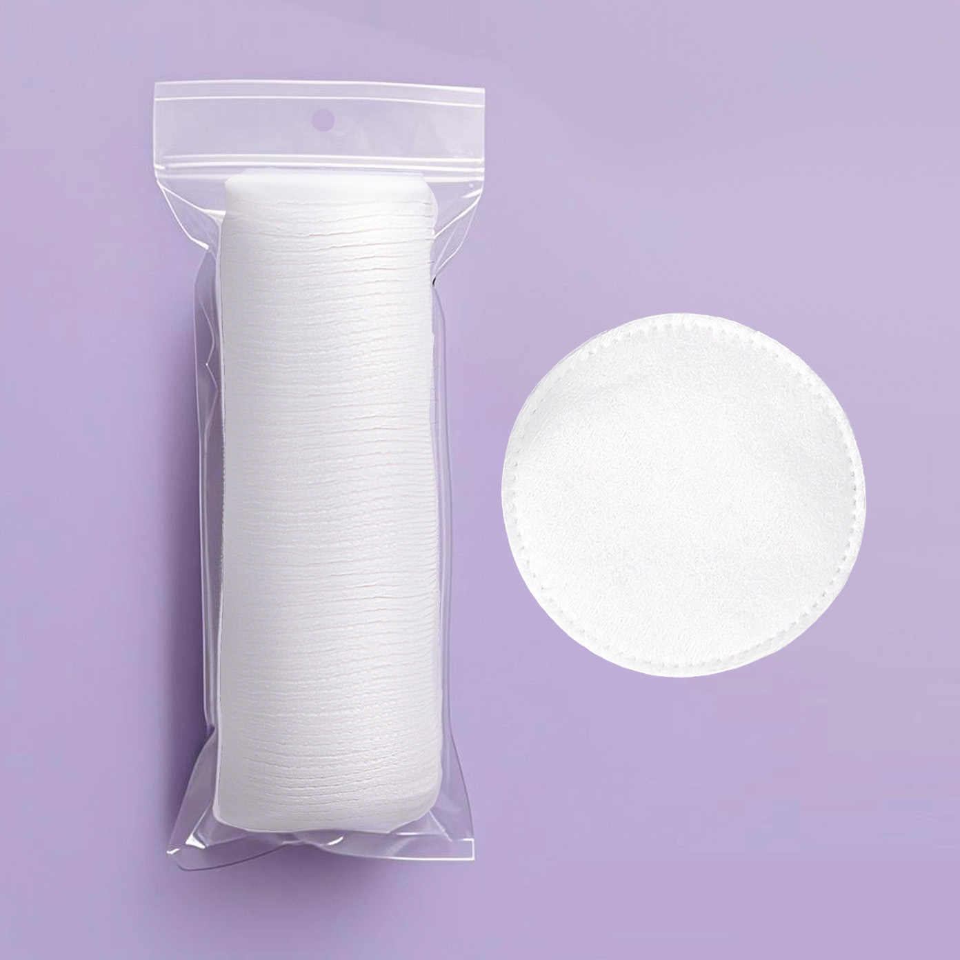 Comercio exterior transfronterizo desechable algodón grueso algodón redondo algodón grueso 5.8CM envasado en inglés