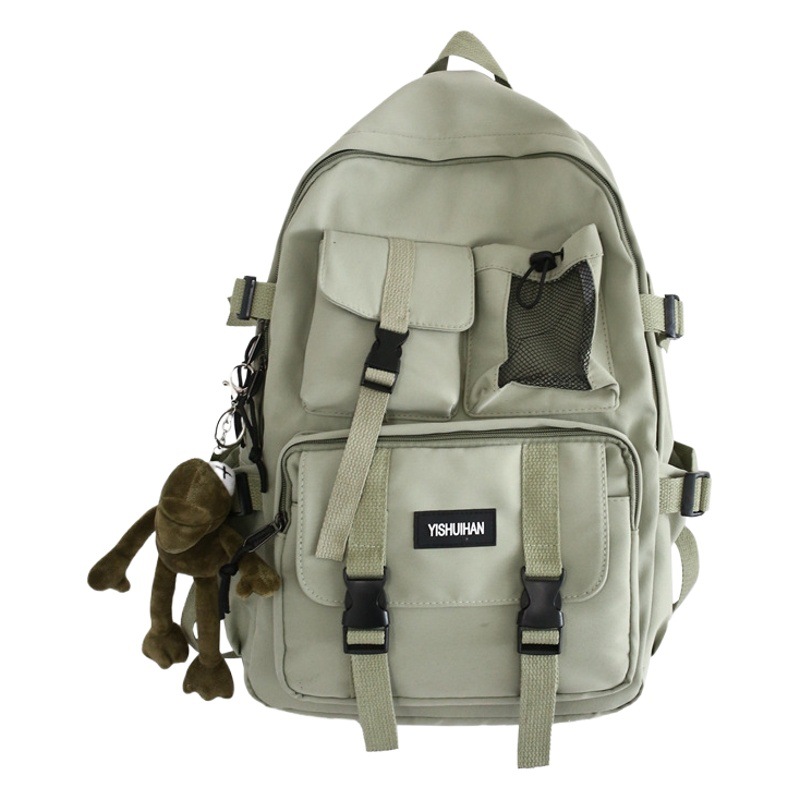Cross-Border Korean Version Composite Cloth Junior High School Student Schoolbag Male Middle School Student Large Capacity Backpack Female Foreign Trade Backpack Wholesale